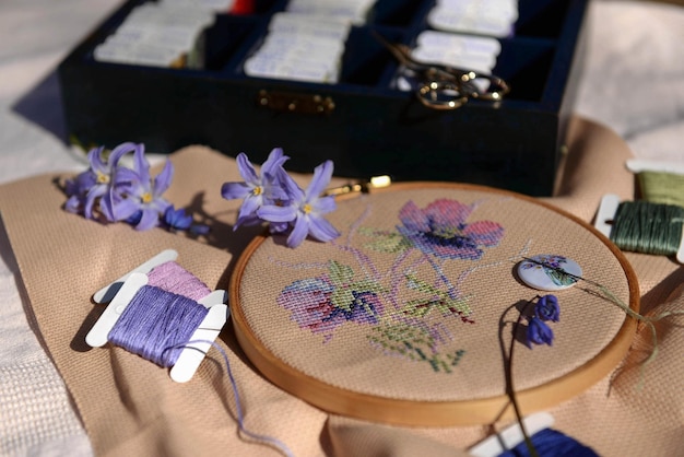 przykładowe hafty na tkaninach